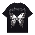 Kaylashop rendy Brand Export God&Speed Skull Letter Pattern Printed Short-Sleeved T-Shirt for Men and Women High Street Hip-Hop Half-Sleeve